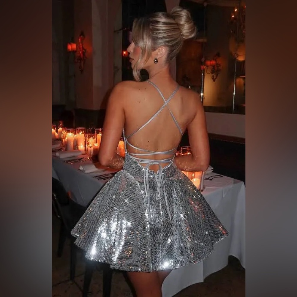 Babyboo Fashion Electra Mini Dress - Silver - Picture 2 of 4